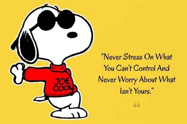 “Never stress on what you can’t control and never worry about what isn’t yours.” – Snoopy